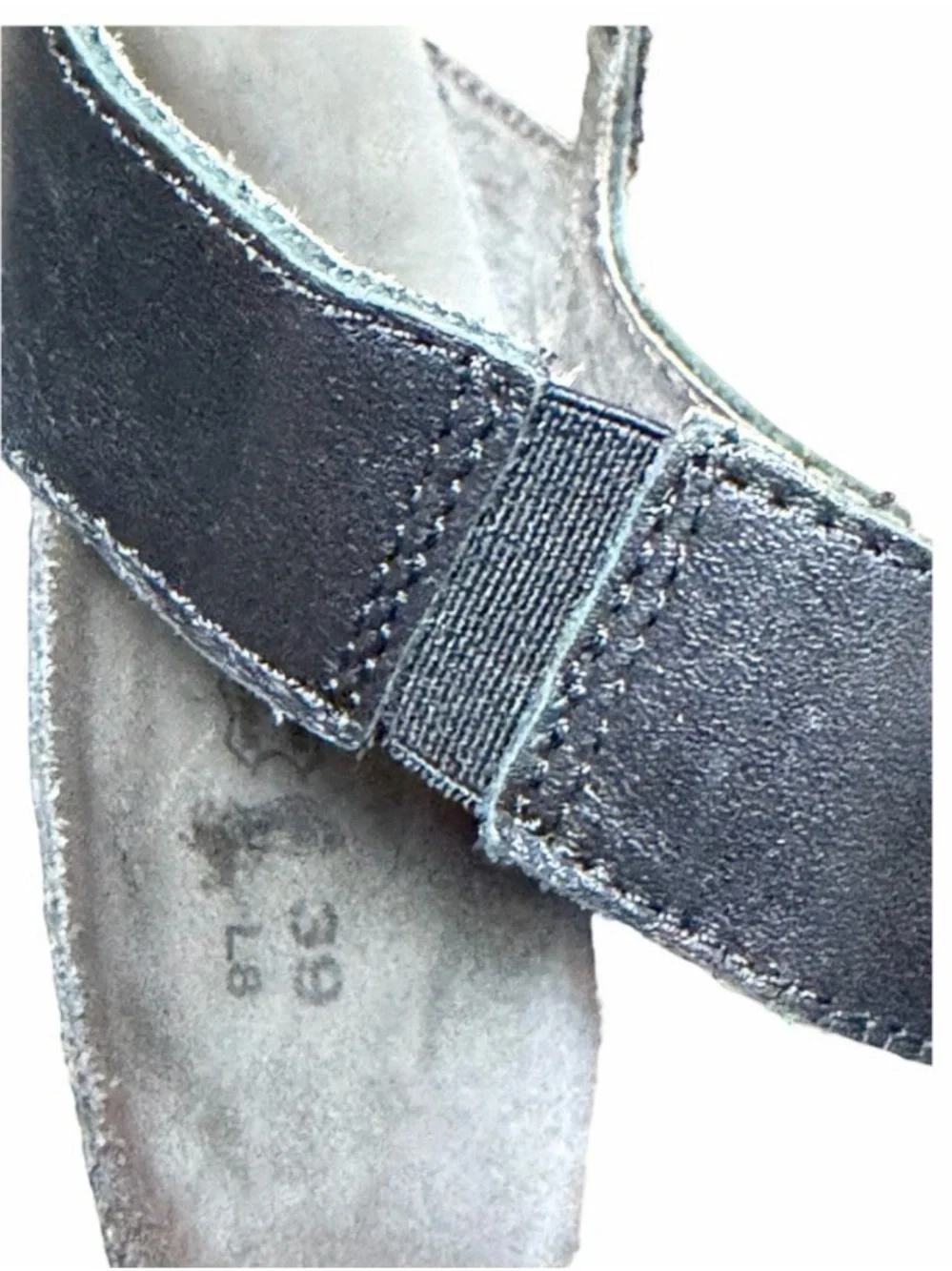 Naot Leather T-Strap Wedge Sandals Womens EU 39 US 8 Black Comfort Heel